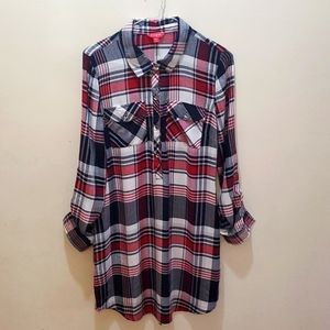 Guess womens tora plaid shirt dress